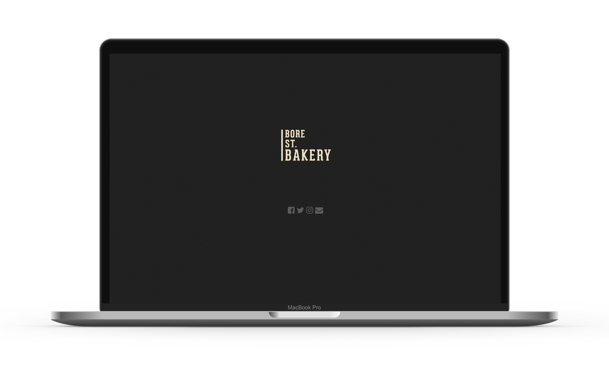 Bore St. Bakery website on a laptop